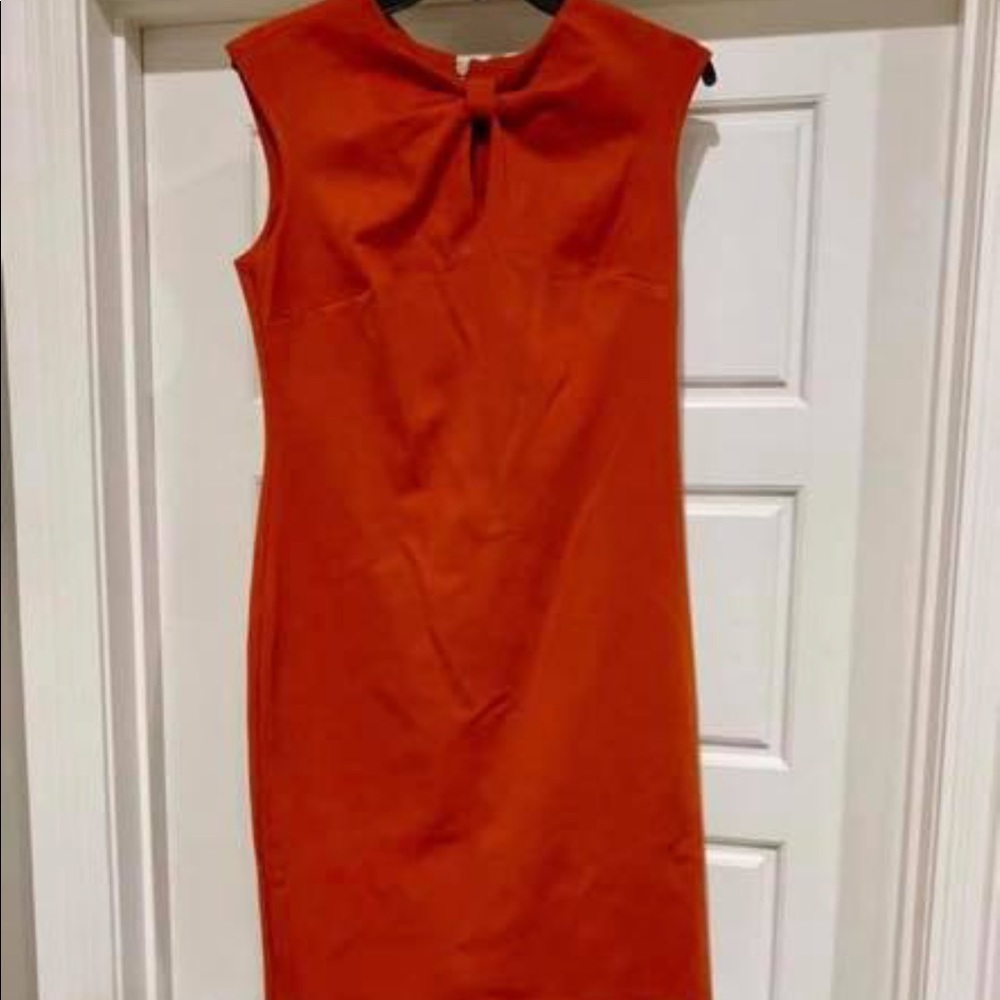 Burnt orange sheath dress